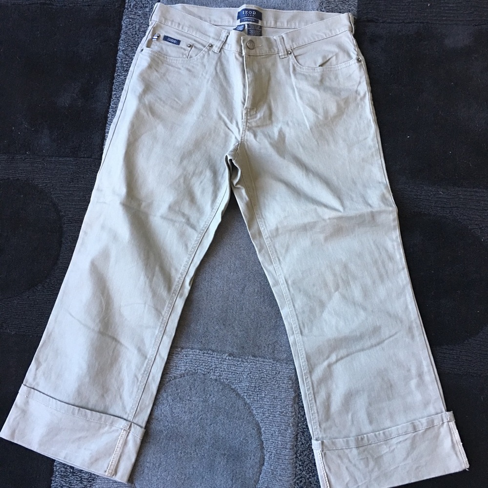 Izod Khaki Crop‎ Cropped Pants Size 12